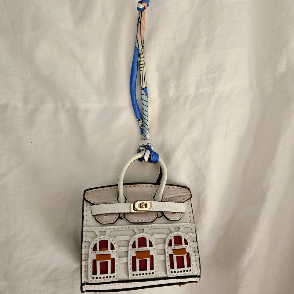 Leather White and Red Women's Mini Bag